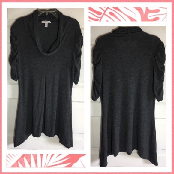 Dress Barn Cowl Neck Shark-bite Tunic - Picture 2 of 8